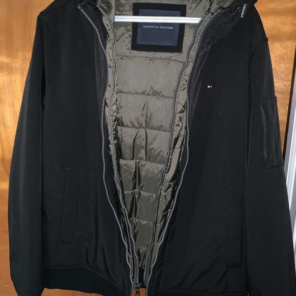 Tommy Hilfiger Soft Shell Hooded Bomber Jacket - Men’s Size X-Large - Picture 4 of 7